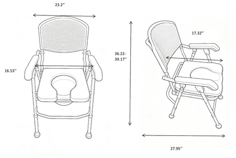 UltraCommode Folding Commode Chair by Platinum Health