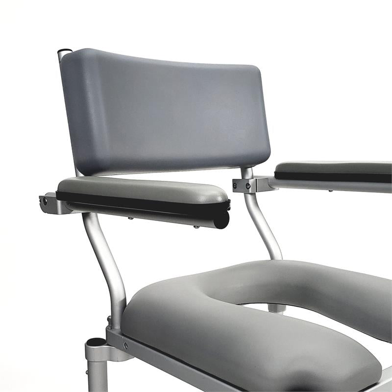 Stationary Shower Chair and Commode Urethane curved back cushion