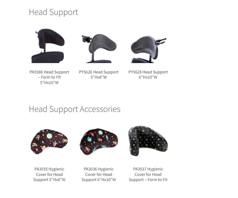 Zing Supine Stander Head Support & Accessories