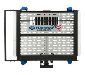 Harmar AL300HD Fusion Lift (folded up) has expanding deck up to 46"