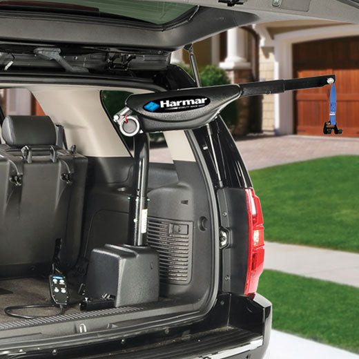 Harmar 2-Axis Inside Lift inside the trunk of SUV