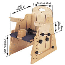 Adjustable Positioning Chair by TherAdapt Measurements