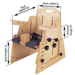 Adjustable Positioning Chair by TherAdapt Measurements