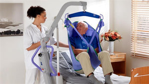 Choice of 4 prong spreader bar with manual DPS - Arjohuntleigh Maxi 500 Patient Lift|Option of 2 Pt Spreader Bar Arjohuntleigh Maxi 500 Patient Lif|Arjohuntleigh Maxi 500 Patient Lift|Optional ArjoHuntleigh General Purpose Clip Sling with Padded Legs|Optional  ArjoHuntleigh Mesh Loop Bathing Sling with Head Support