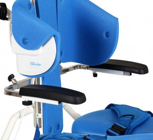 Arm rest attached to back with arm pads