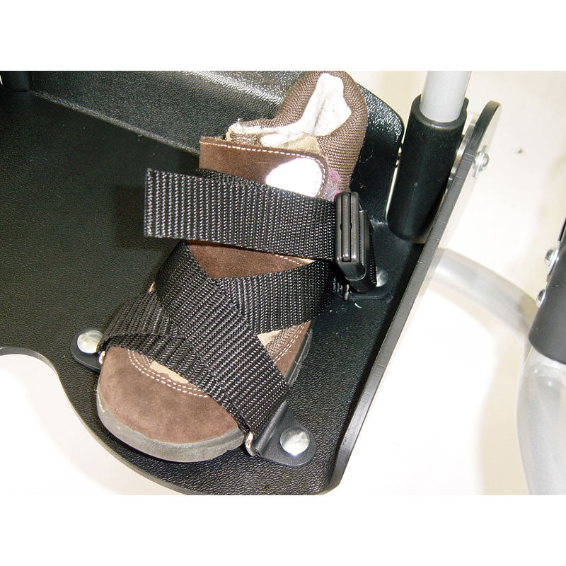 Optional footrest straps are adjustable and help keep feet in place