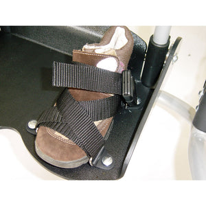Optional footrest straps are adjustable and help keep feet in place