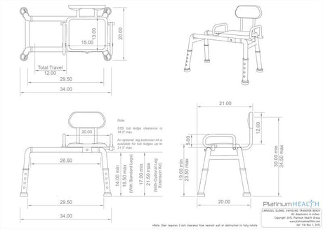 Carousel Sliding Transfer Bench with Swivel Seat by Platinum Health