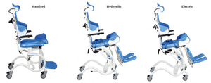 Manual, hydraulic and electric Starfish shower and commode chairs for adults and children