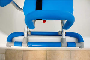 Side supports are on top and sides of tub for secure positioning.