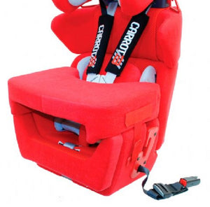 Optional activity tray is crash tested and offers a soft play surface