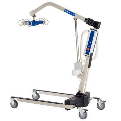 Reliant Power Lift with Low Base - 450 Lbs.|FREE Universal High Sling in Polyester Fabric for comfortable lifts.|Optional Invacare Reliant Scale for Portable lifts supporting up to 600 pounds