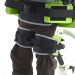 Knee positioners come standard and are soft, adjustable, and comfortable