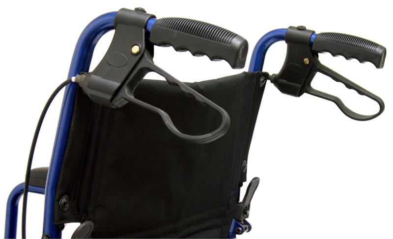 Closeup on handbrakes for the LT-1000 by Karman Healthcare