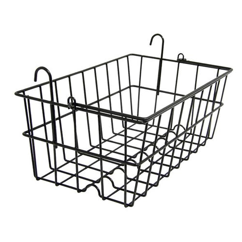 Storage basket (optional) is roomy and uses hooks to connect to walker