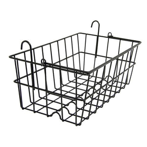 Storage basket (optional) is roomy and uses hooks to connect to walker