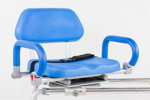 Seat comes with lift up arms and seat belt for added convenience