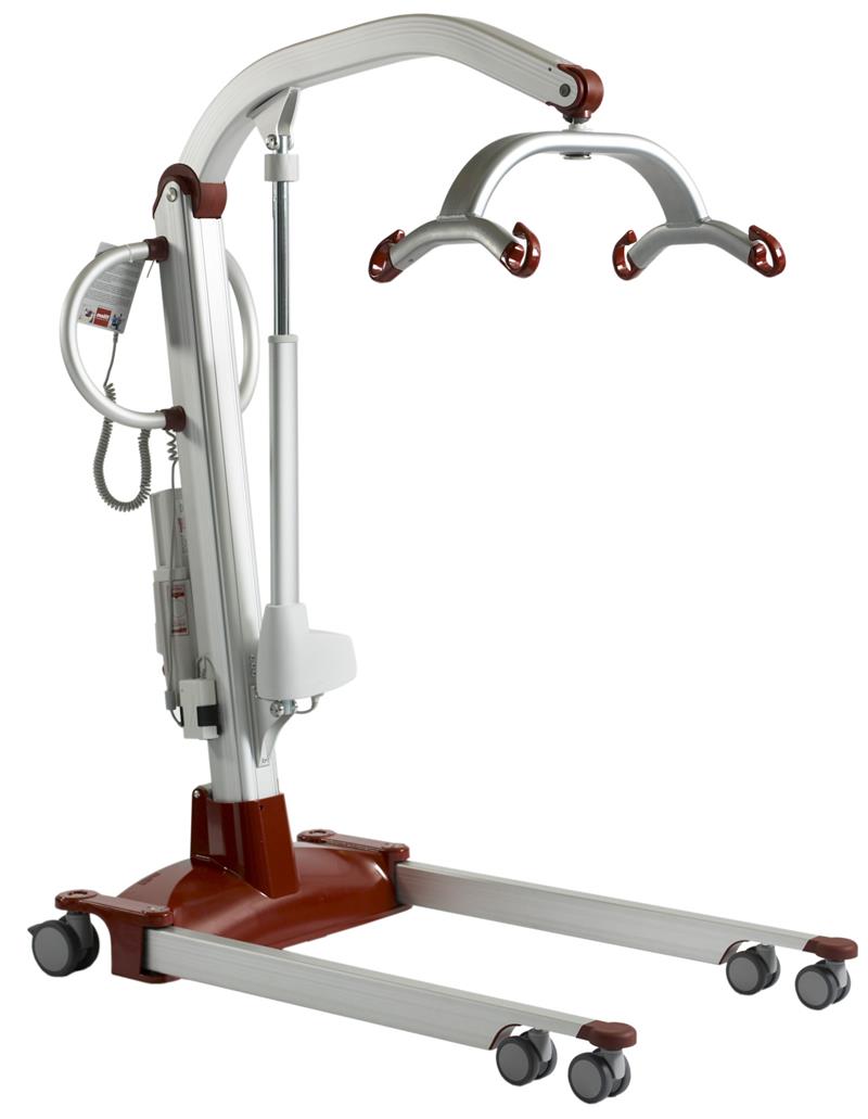 Molift Mover 300 Patient Lift as a Gait Trainer|Mover 300 lifting patient over bed|Molift Mover 300 Patient Lift N15050 With Free Shipping!|Four point spreader bar with patient on Mover 300|Four point spreader bar with patient on Mover 300 back view|Molift Mover 300 Patient Lift|Quick release spreader bar makes assembly and disassembly easy|Choose between two or four point spreader bar|Manual emergency lowering handle