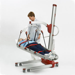 Molift Partner 255 Mobile Lift with patient lifting from sitting position|Molift Partner 255 Patient Lift N13000 With Free Shipping!|Medium four point spreader bar|Molift Partner 255 Mobile Lift with stretcher lifting from floor|8 point spreader bar lifts stretcher and fabric stretcher|Optional fabric stretcher only to be used with 8 point spreader|Optional stretcher only to be used with 8 point spreader|Weight scale arm excludes sling bar|FREE Molift EvoSling Medium Back Padded Sling with purchase of lift