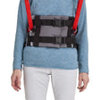 Molift RgoSling Ambulating Vest is best for those with some core stability|Molift RgoSling Ambulating Vest pictured with groin straps|Molift RgoSling Ambulating Vest with user, caregiver and walker|Molift RgoSling Ambulating Vest while gait training|Wide support on the back with groin straps for added protection|Sling bar loops and double buckle system for safety