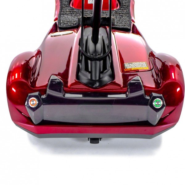 Transport M Easy Move Folding Scooter in purple|Transport M Easy Move Folding Scooter in blue by EV Rider|Transport M Easy Move Folding Scooter in copper|Transport M Easy Move Folding Scooter in red|8 inch solid, flat free tires and dual|Rear anti-tipper caster|Optional Electric Horn with 3 sounds|Optional deluxe cup holder|OPtional Deluxe Tiller bag|Optional Tiller and Seat Cover set ( 2pc)