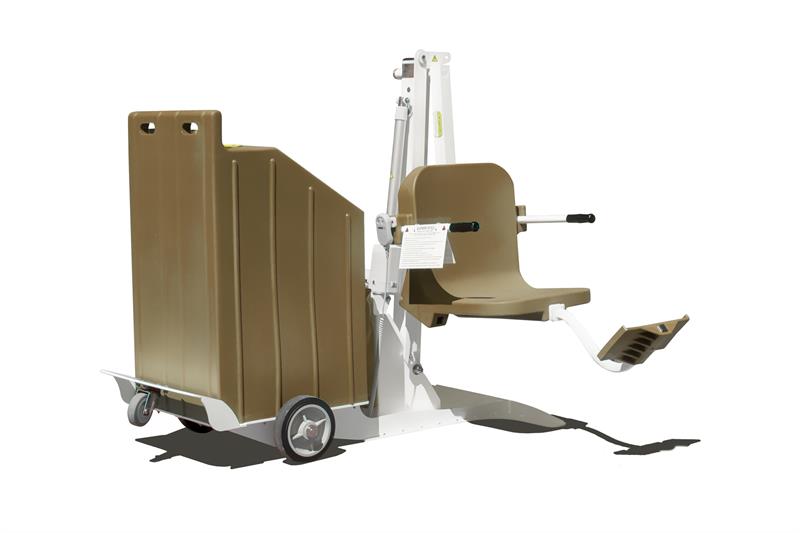 Aqua Creek Portable Pro Pool Lift 2 in Blue|Aqua Creek Portable Pro Pool Lift 2 in blue|Aqua Creek Portable Pro Pool Lift 2 in Gray|Aqua Creek Portable Pro Pool Lift 2 in Tan|Optional Head Rest - front view|Optional Head Rest - back view|Cover  3 color choices, Blue, gray and tan|Optional Cycle Attachment|Optional Cycle Attachment