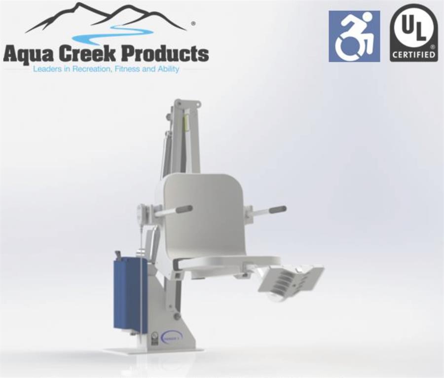 Ranger 2 ADA compliant pool lift - tan|Ranger 2 ADA compliant pool lift - blue|Ranger 2 Pool lift with remote hand control|Ranger 2 ADA compliant pool lift with remote - Gray|Ranger 2 ADA compliant pool lift with remote - White|Optional anchors for cement, pavers or wood for the Ranger 2 Lift
