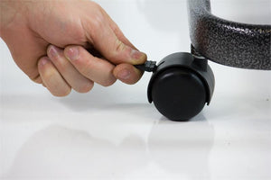 Acrobat Adjustable Overbed Table is great for working, eating or activities|Height adjustments can be made with an easy to access knob|Table comes with 4 locking casters|Diagram shows measurements and degree of tilt for Overbed table