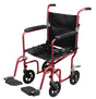 Flyweight Lightweight Red Transport Wheelchair with Removable Wheels||||