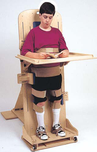Supine Stander by TherAdapt in Intermediate size with user