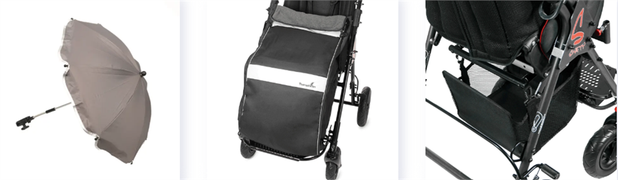 Options: adjustable umbrella, Winter sleeping bag, cargo bag