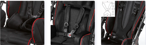 Options: Soft Pelvic harness - Backrest Upholstery -Butterfly flexible Harness
