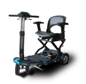 Blue Transport Plus Folding Scooter with optional arm rests