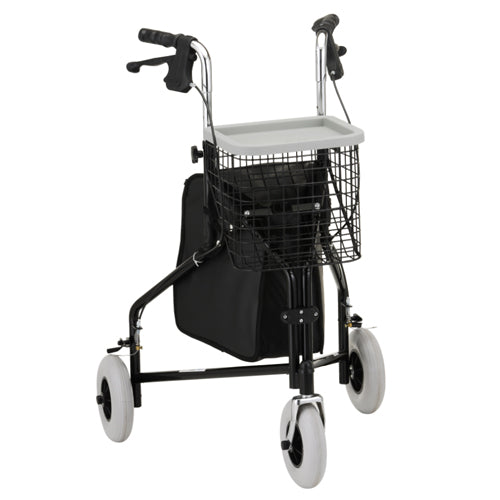 Nova Traveler 3-Wheel Rolling Walker in Black