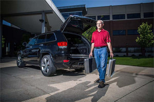 TRIFOLD RAMP Advantage Series Main|TRIFOLD RAMP Advantage Series Angle 1|TRIFOLD RAMP Advantage Series Angle 2|TRIFOLD RAMP Advantage Series Closeup|TRIFOLD RAMP Advantage Series Collapse 1|TRIFOLD RAMP Advantage Series Collapse 2|TRIFOLD RAMP Advantage Series Collapse 3|TRIFOLD RAMP Advantage Series Collapsed|Optional Top Lip Extension adding 6" to clear bumpers of SUV and vans made for wheelchairs and scooters.