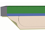 The recessed model includes a foam inner bolster cradlehelps direct the patient safely back toward the center of the bed